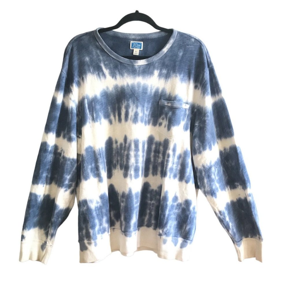 J Crew Sweater Blue Tie Dye XL *Read*